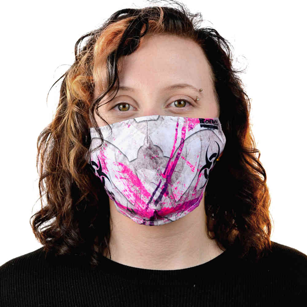 Chemical Black - BIOHAZARD GRUNGE Masker - Mondkapje - Wit/Roze